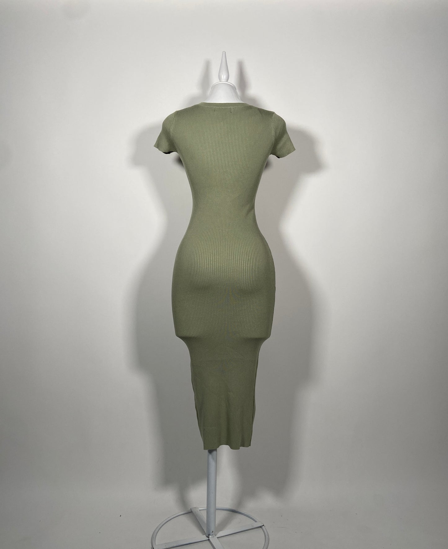 Vestido ribbed olive