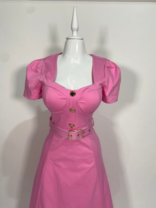 Vestido Pink Midi