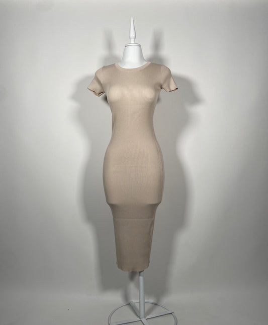 Vestido Ribbed beige