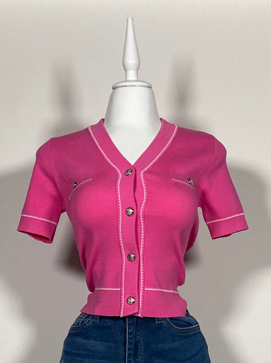 Blusa Button Knit